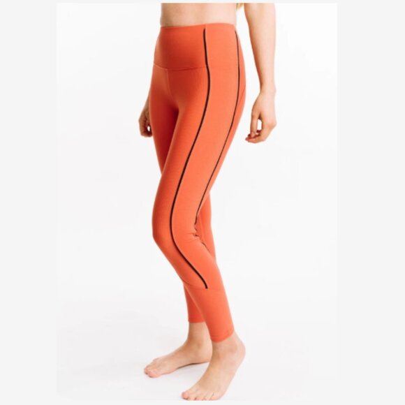 ZYIA Ribbed Premium 7/8 Leggings Hi-Rise Stretch Burnt Orange Women's 14-16, XL - Picture 2 of 14